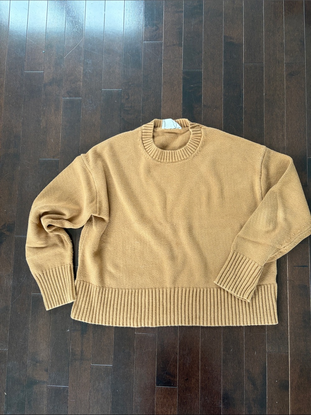 Everlane Classic Crewneck Sweater in Camel